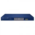 PLANET 16-Port 10/100/1000T 802.3at PoE + 2-Port 1000X SFP Web Smart Ethernet Switch