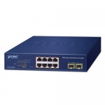 PLANET 8-Port 10/100/1000T 802.3at PoE + 2-Port 1000X SFP Web Smart Ethernet Switch